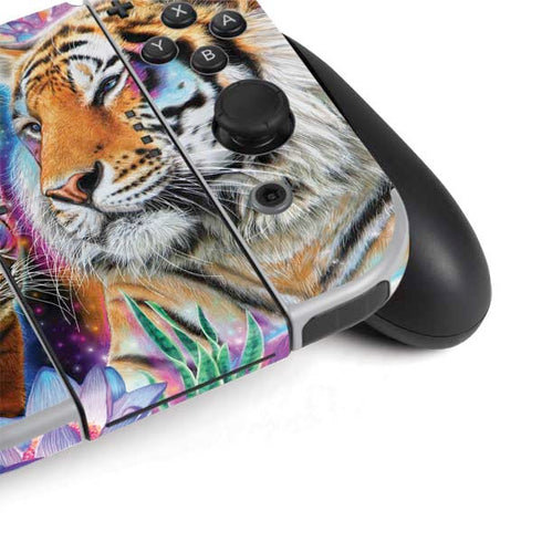 Daydream Galaxy Tigers by Sheena Pike Nintendo Switch OLED (2021) Skin